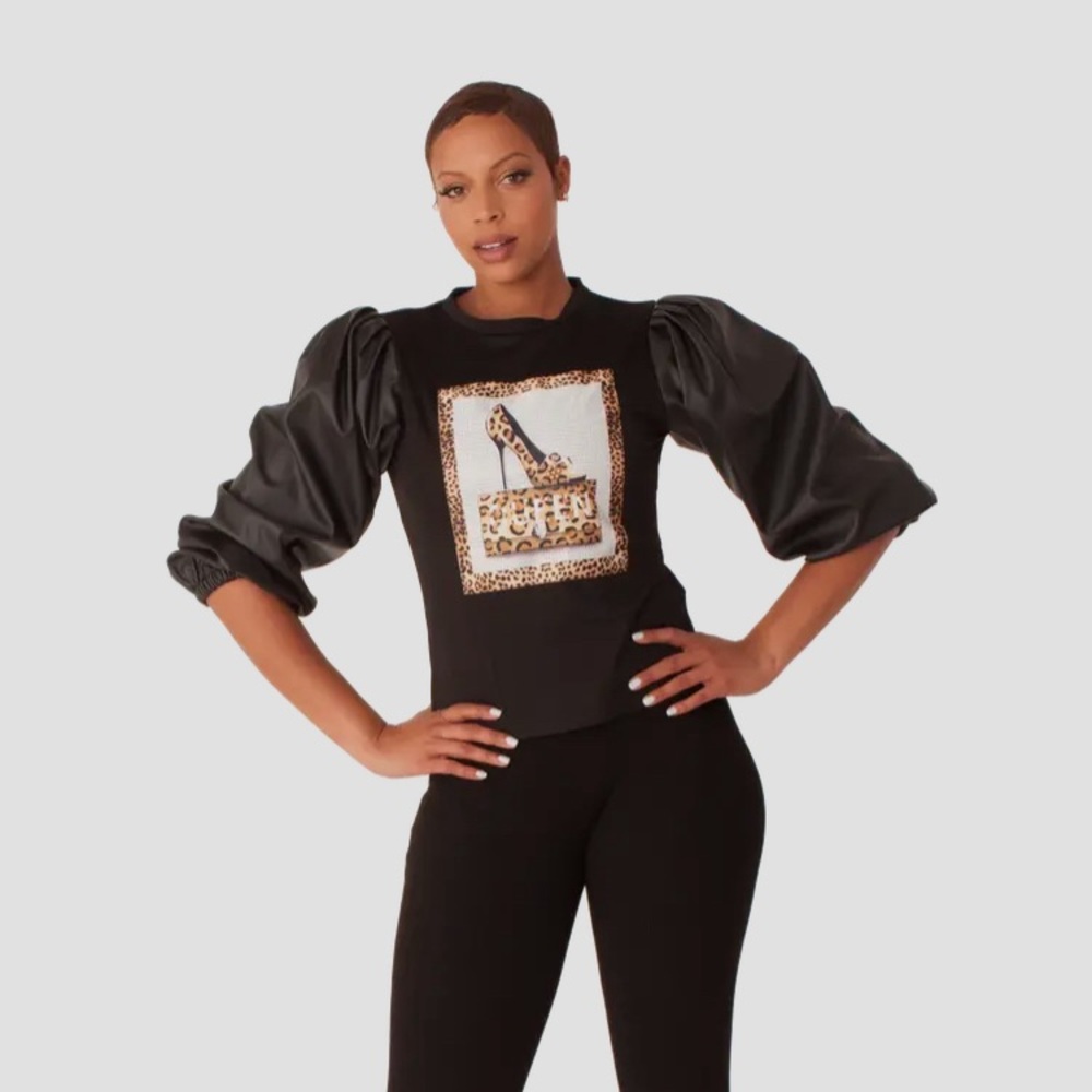 Queen and Leopard Print Blouse